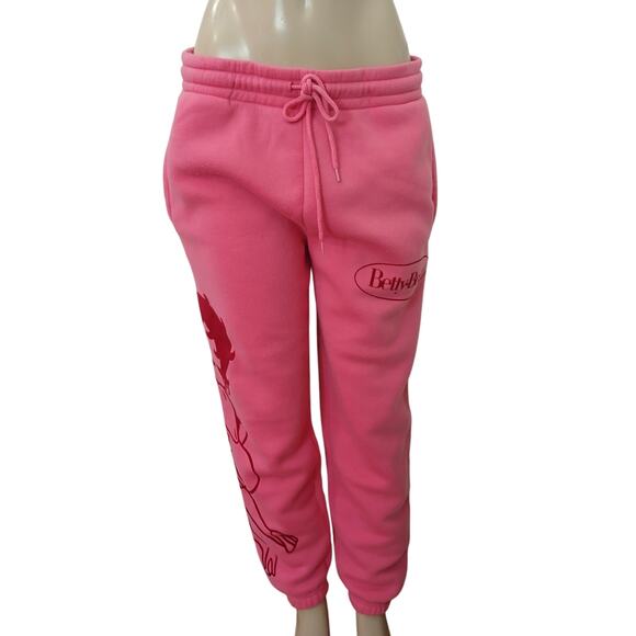 Fleischer Studio Hot Pink Betty Boop  Classic Sweat Pants Comfort Pockets L - Picture 1 of 16